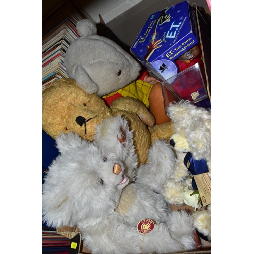 684 - A QUANTITY OF TOYS, GAMES, DOLLS AND SOFT TOYS, to include boxed Hasbro E.T. Furby figure, Burbank T... 