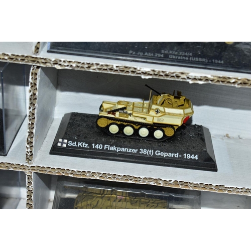 686 - A QUANTITY OF BOXED MAINLY AMER DIECAST GERMAN MILITARY VEHICLES, majority approximately 1/72 scale,... 