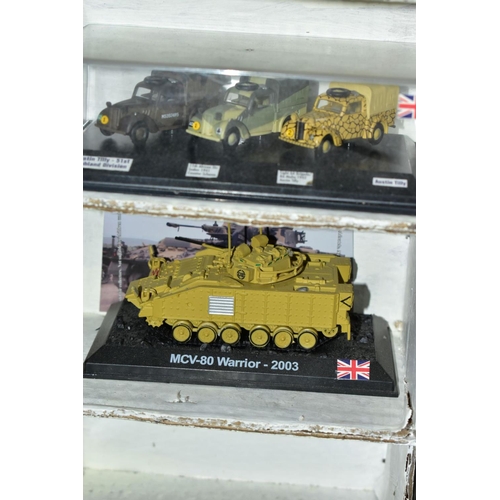 687 - A QUANTITY OF BOXED MAINLY AMER DIECAST ASSORTED MILITARY VEHICLES, majority approximately 1/72 scal... 