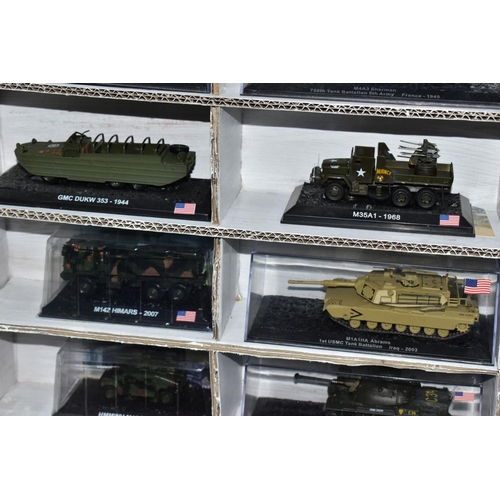 688 - A QUANTITY OF BOXED MAINLY AMER DIECAST AMERICAN MILITARY VEHICLES, majority approximately 1/72 scal... 