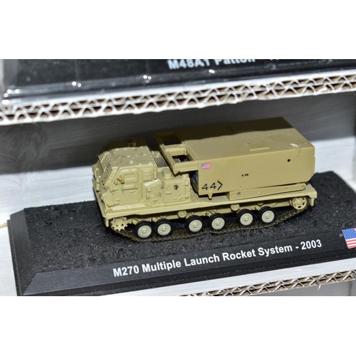 688 - A QUANTITY OF BOXED MAINLY AMER DIECAST AMERICAN MILITARY VEHICLES, majority approximately 1/72 scal... 