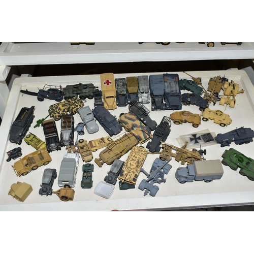 689 - A QUANTITY OF CONSTRUCTED PLASTIC GERMAN MILITARY MODEL KITS, all have been constructed and painted ... 