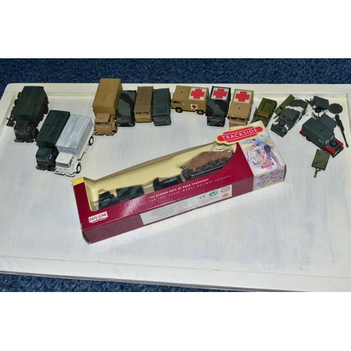 691 - A QUANTITY OF CONSTRUCTED PLASTIC BRITISH MILITARY VEHICLE KITS, assorted R.A.F. And Army models, al... 