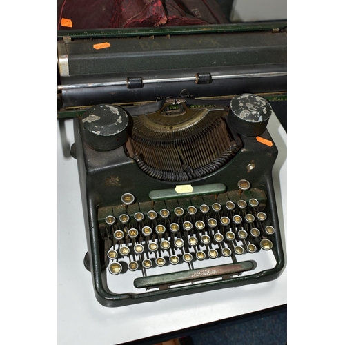 698 - A CASED IMPERIAL GOOD COMPANION 3 PORTABLE TYPEWRITER, with a Bar-Lock desk typewriter and a Brother... 