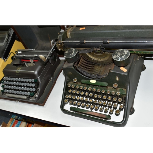 698 - A CASED IMPERIAL GOOD COMPANION 3 PORTABLE TYPEWRITER, with a Bar-Lock desk typewriter and a Brother... 