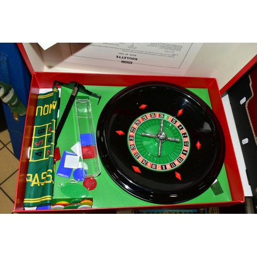 704 - A BOXED MERIT 'SAN REMO' ROULETTE SET, No.6376, boxed House Martin Backgammon set, boxed battery pow... 