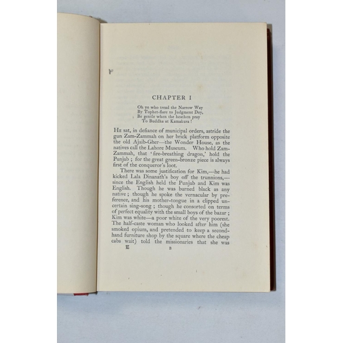 709 - KIPLING (RUDYARD) 'Kim' one 1st edition published by Macmillan 1901 stained front and back cover, or... 