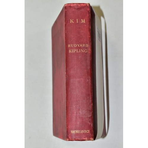 709 - KIPLING (RUDYARD) 'Kim' one 1st edition published by Macmillan 1901 stained front and back cover, or... 