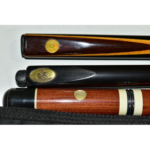 711 - A QUANTITY OF ASSORTED WOODEN TWO PIECE CUES, assorted makers to include Powerglide Spyder, B & W Bi... 