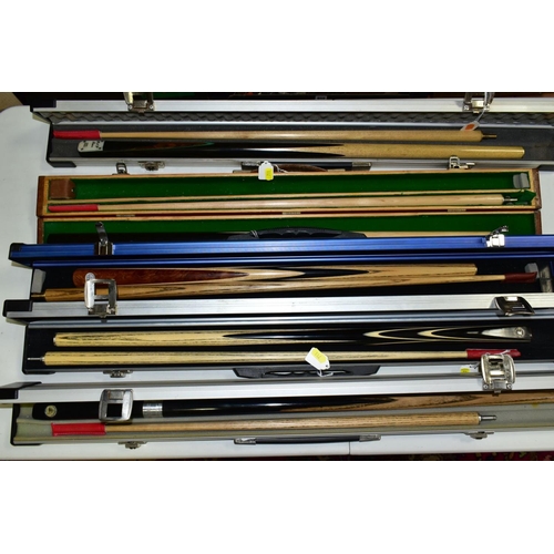 711 - A QUANTITY OF ASSORTED WOODEN TWO PIECE CUES, assorted makers to include Powerglide Spyder, B & W Bi... 