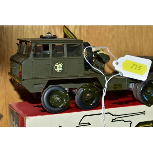 715 - A QUANTITY OF BOXED SOLIDO DIECAST MILITARY VEHICLES, Berliet Tank Transporter, No. T12, Renault 4 x... 