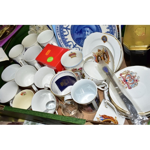 722 - ROYAL EPHEMERA, two boxes of assorted Royal related ephemera and collectables to include cups and sa... 