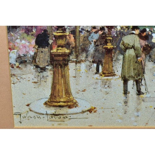 757 - G SCHROTER (20TH CENTURY),  a historic continental street scene with figures, signed bottom right oi... 