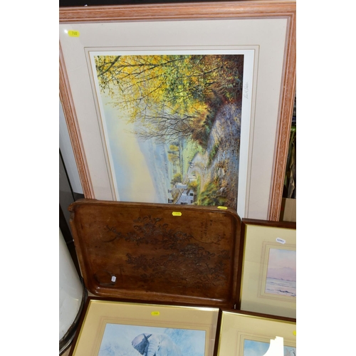 760 - FOUR FRAMED PRINTS comprising three David Shepherd prints with pencil signatures to the mounts and s... 