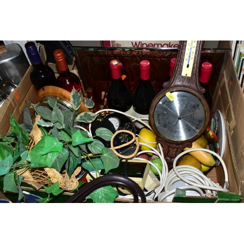 797 - FIVE BOXES AND LOOSE PICTURES AND MISCELLANEOUS ITEMS, to include Old Hall coffee pot, tea pot and h... 