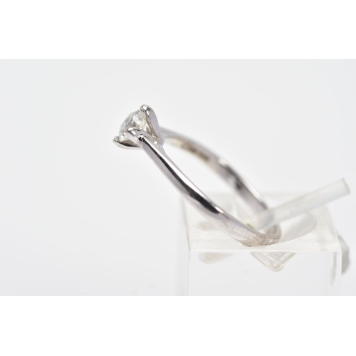 95 - AN 18CT WHITE GOLD SINGLE STONE DIAMOND RING, the brilliant cut diamond within a four claw setting, ... 