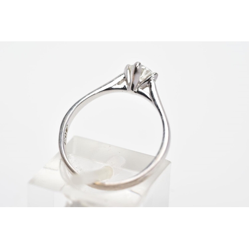 95 - AN 18CT WHITE GOLD SINGLE STONE DIAMOND RING, the brilliant cut diamond within a four claw setting, ... 