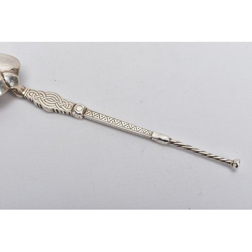 65A - TWO SILVER REPLICA SPOONS, comprising an Edwardian silver anointing spoon, by Elkington Co. Ltd, Bir... 