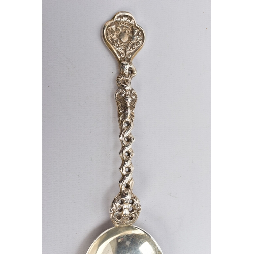 65A - TWO SILVER REPLICA SPOONS, comprising an Edwardian silver anointing spoon, by Elkington Co. Ltd, Bir... 