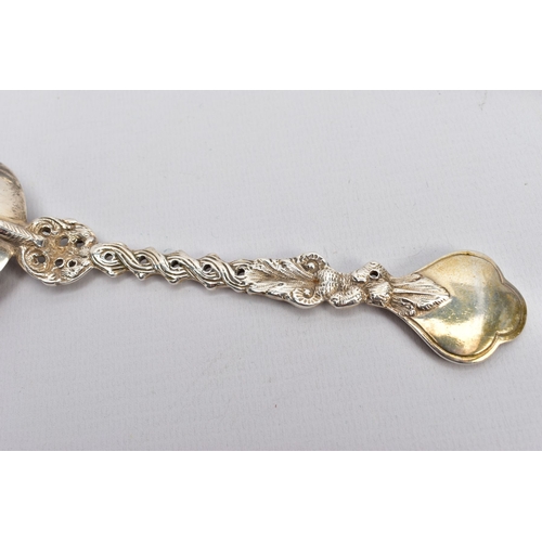 65A - TWO SILVER REPLICA SPOONS, comprising an Edwardian silver anointing spoon, by Elkington Co. Ltd, Bir... 