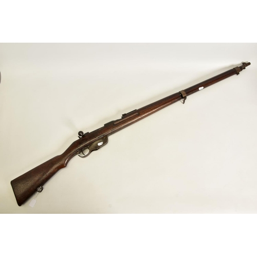 115 - A STEYR MANNLICHER MODEL 95 MILITARY RIFLE CONVERTED TO .410'', the magazine had a plate welded acro... 