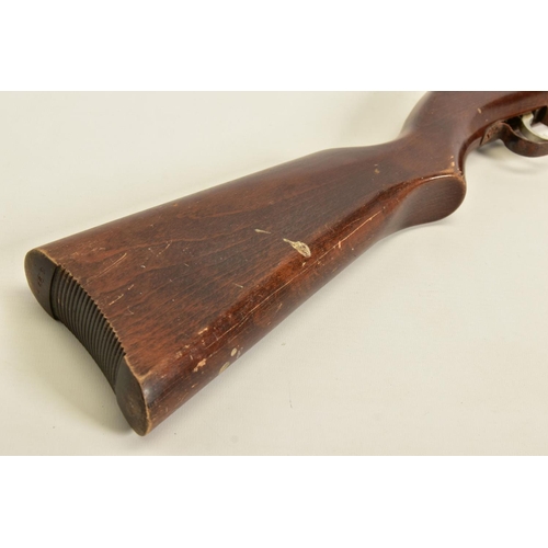 121 - A .22'' DIANA MODEL G27 AIR RIFLE, it is in working order and complete but its former blue surfaces ... 