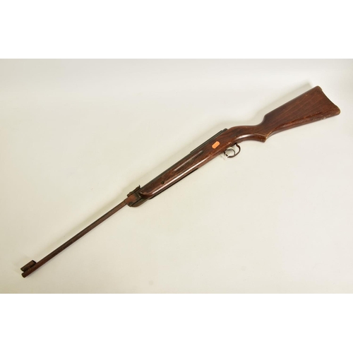 121 - A .22'' DIANA MODEL G27 AIR RIFLE, it is in working order and complete but its former blue surfaces ... 