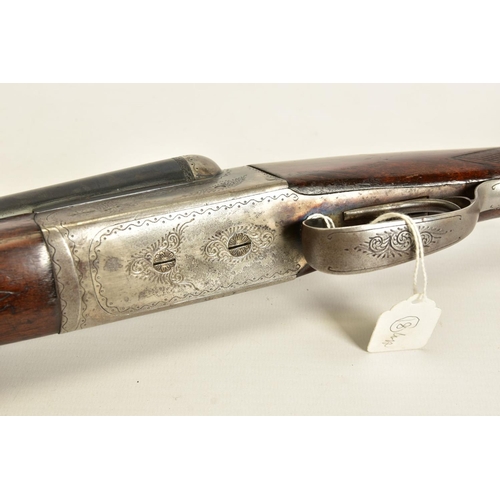 126 - A 12 BORE SIDE BY SIDE DOUBLE BARREL DOUBLE TRIGGER AYA No 4 boxlock ejector shotgun chambered for 7... 