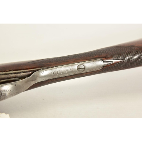 126 - A 12 BORE SIDE BY SIDE DOUBLE BARREL DOUBLE TRIGGER AYA No 4 boxlock ejector shotgun chambered for 7... 