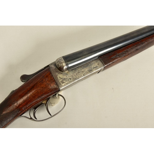 126 - A 12 BORE SIDE BY SIDE DOUBLE BARREL DOUBLE TRIGGER AYA No 4 boxlock ejector shotgun chambered for 7... 