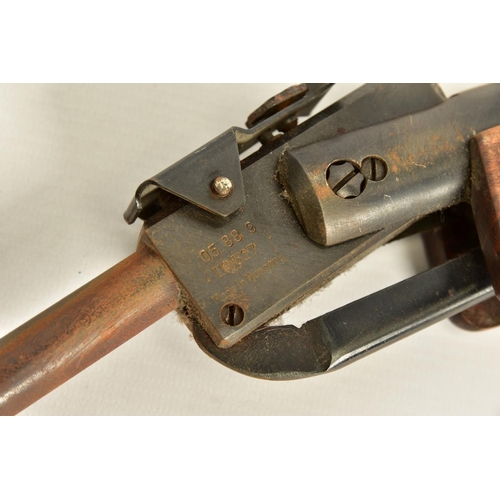 131 - A .22'' BREAK ACTION SPRING AIR RIFLE, serial number 05 88 g in working order marked 'Made in Hungar... 