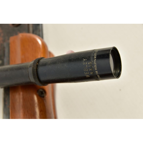 133 - A .22'' WEBLEY & SCOTT HAWK MK 1 AIR RIFLE bearing serial number 6511, it comes with Webley 4 x 15 t... 