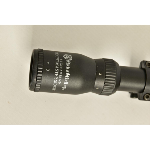 135 - A NIKO STIRLING 3.9 X 50 RIFLE SCOPE and mounts, it appears to be in unused condition
