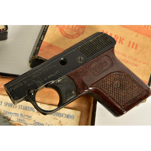 138 - A .22'' RIM FIRE BLANK MK 3 SPORTS STARTING PISTOL by Webley & Scott Ltd, complete with it's box, to... 