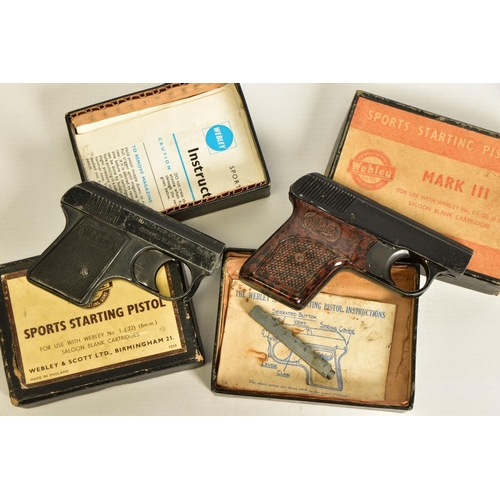 138 - A .22'' RIM FIRE BLANK MK 3 SPORTS STARTING PISTOL by Webley & Scott Ltd, complete with it's box, to... 