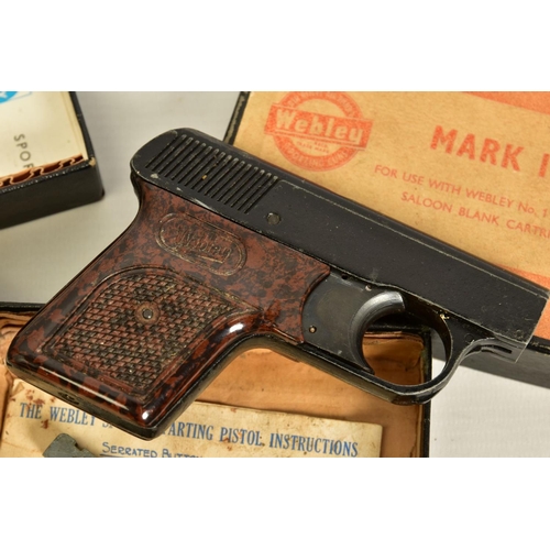 138 - A .22'' RIM FIRE BLANK MK 3 SPORTS STARTING PISTOL by Webley & Scott Ltd, complete with it's box, to... 