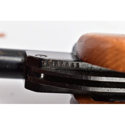 143 - A .22'' B.S.A. METEOR AIR RIFLE serial number TH66665, some areas of varnish loss to stock and gener... 