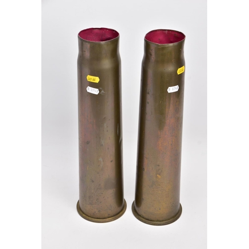 65 - TWO SHELL CASES 77MM, dated 1951 and 1952