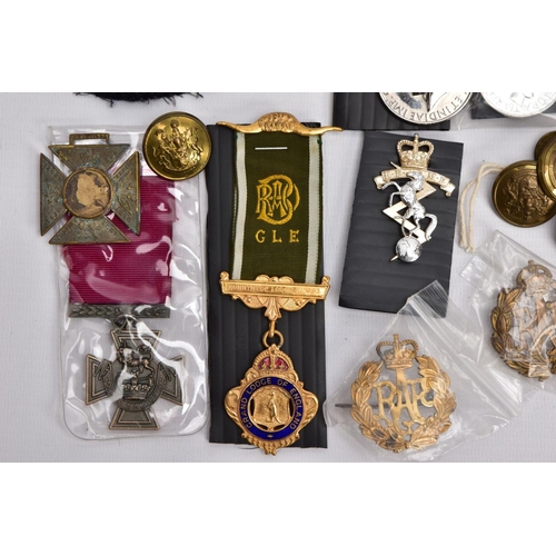 93 - A BOX CONTAINING VARIOUS COPIES OF MILITARY RELATED MEDALS to include Military Medal Geo VI, GSM 2 B... 