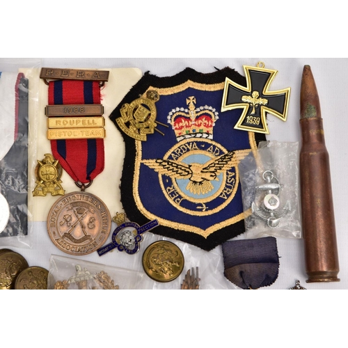 93 - A BOX CONTAINING VARIOUS COPIES OF MILITARY RELATED MEDALS to include Military Medal Geo VI, GSM 2 B... 