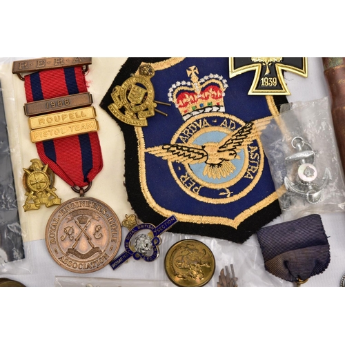 93 - A BOX CONTAINING VARIOUS COPIES OF MILITARY RELATED MEDALS to include Military Medal Geo VI, GSM 2 B... 