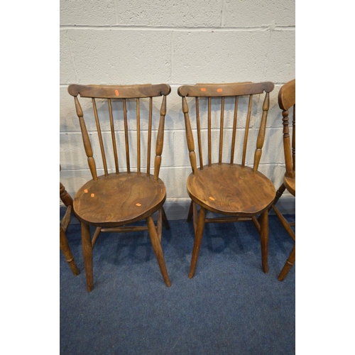 1390 - SIX VARIOUS PERDIOD CHAIRS, to include a 20th century oak child's chair, 19th century elm country ru... 