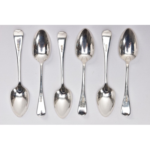 16 - SIX SILVER TABLESPOONS, Old English pattern tablespoons, five hallmarked 'Cooper Brothers & Sons Ltd... 