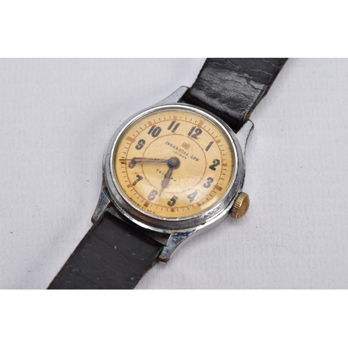 46 - A GENTS 'INGERSOLL' WRISTWATCH, hand wound movement, round gold dial signed 'Ingersoll Ltd, London, ... 