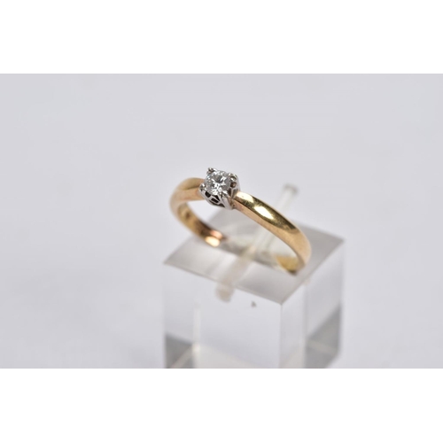 48 - A 9CT GOLD SINGLE STONE DIAMOND RING, designed with a raised claw set, round brilliant cut diamond, ... 