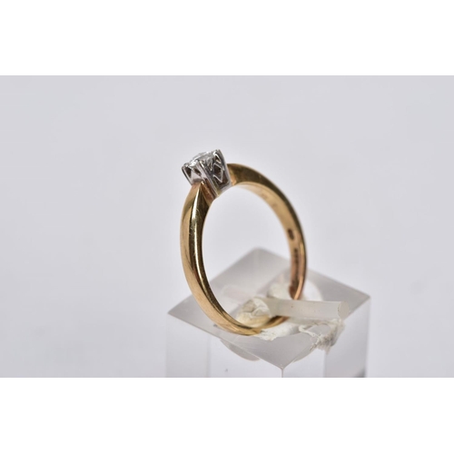 48 - A 9CT GOLD SINGLE STONE DIAMOND RING, designed with a raised claw set, round brilliant cut diamond, ... 