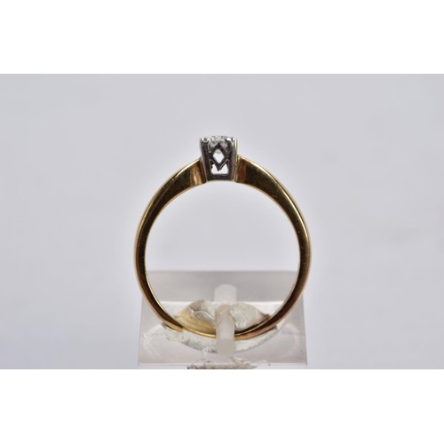 48 - A 9CT GOLD SINGLE STONE DIAMOND RING, designed with a raised claw set, round brilliant cut diamond, ... 