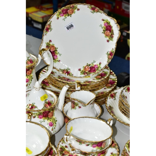 606 - ROYAL ALBERT 'OLD COUNTRY ROSES' comprising two cake plates, two tureens, oval meat platter, gravy b... 