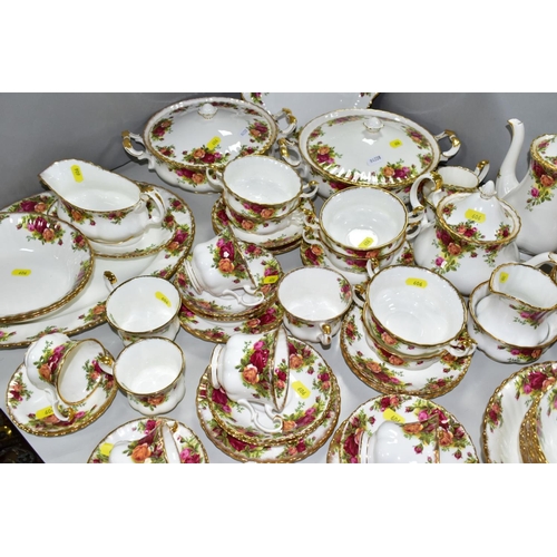 606 - ROYAL ALBERT 'OLD COUNTRY ROSES' comprising two cake plates, two tureens, oval meat platter, gravy b... 