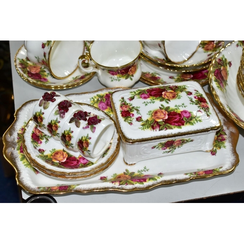 606 - ROYAL ALBERT 'OLD COUNTRY ROSES' comprising two cake plates, two tureens, oval meat platter, gravy b... 